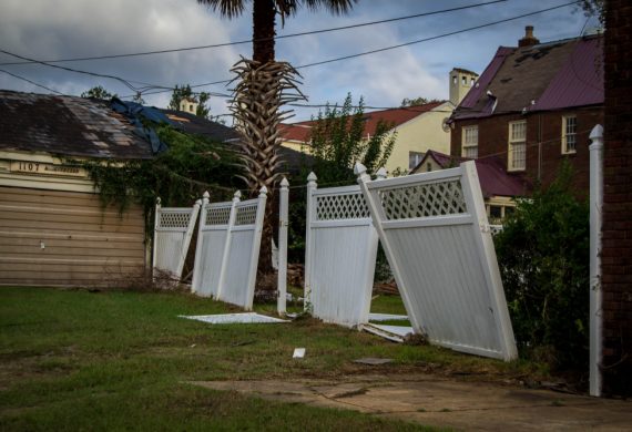 A fence in Abingdon in need of repair.