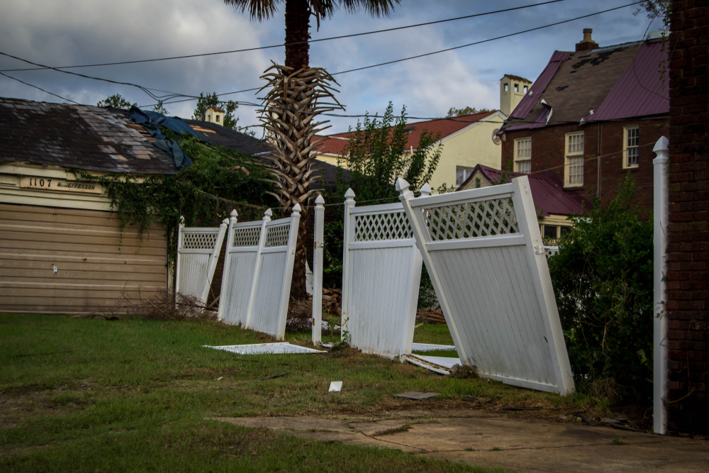 A fence in Abingdon in need of repair.